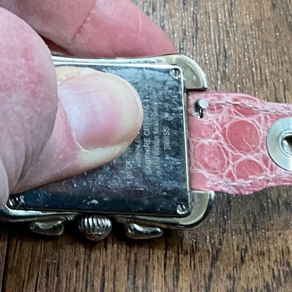 Authentic MICHELE Deco 18mm Watch Alligator Cuff Band in Pink. rare! - Picture 13 of 15
